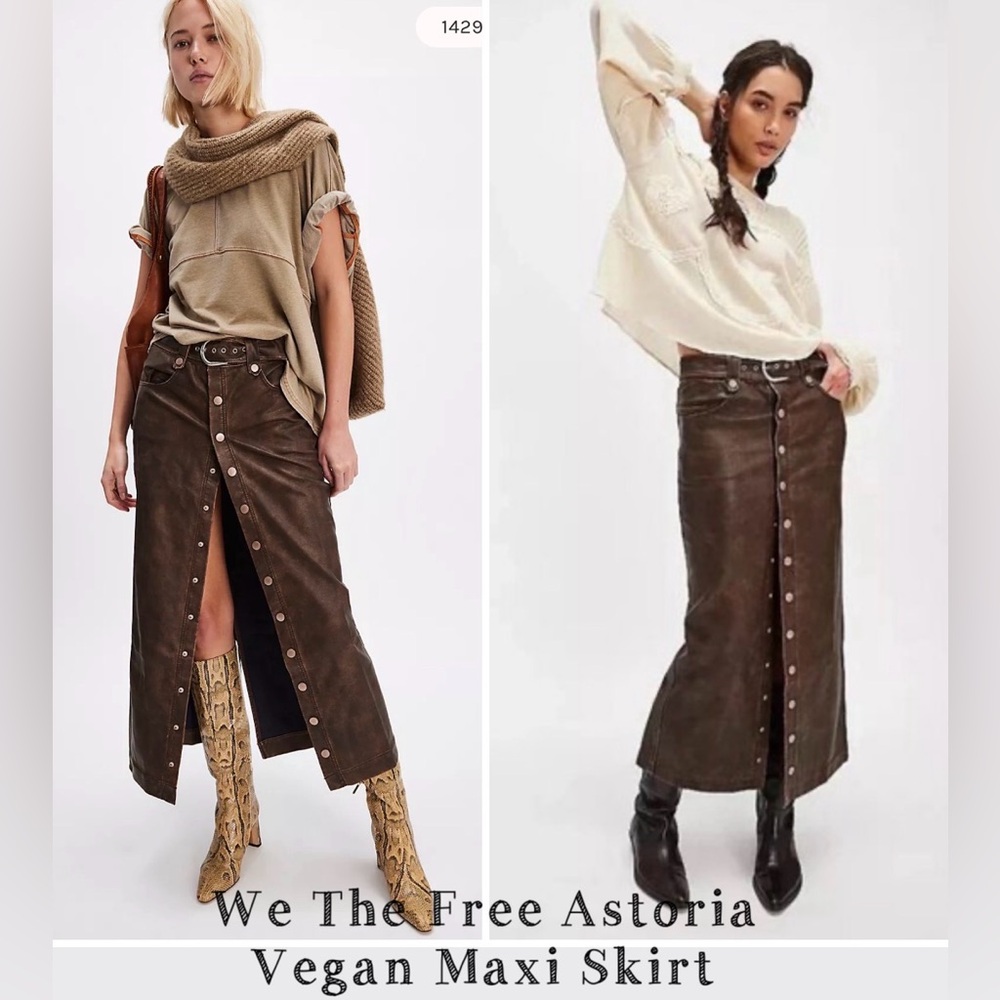 We The Free Astoria Vegan washed gray Maxi Skirt